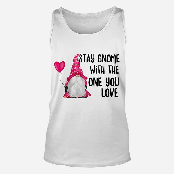 Womens Valentine's Day Stay Gnome With One You Love Be Safe Raglan Baseball Tee Unisex Tank Top