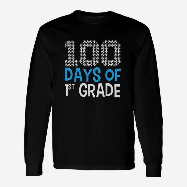 100 Days Of First Grade Soccer Sport 100th Day Of School Unisex Long Sleeve