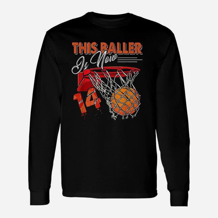 14th Birthday Basketball Funny 14 Years Old Unisex Long Sleeve