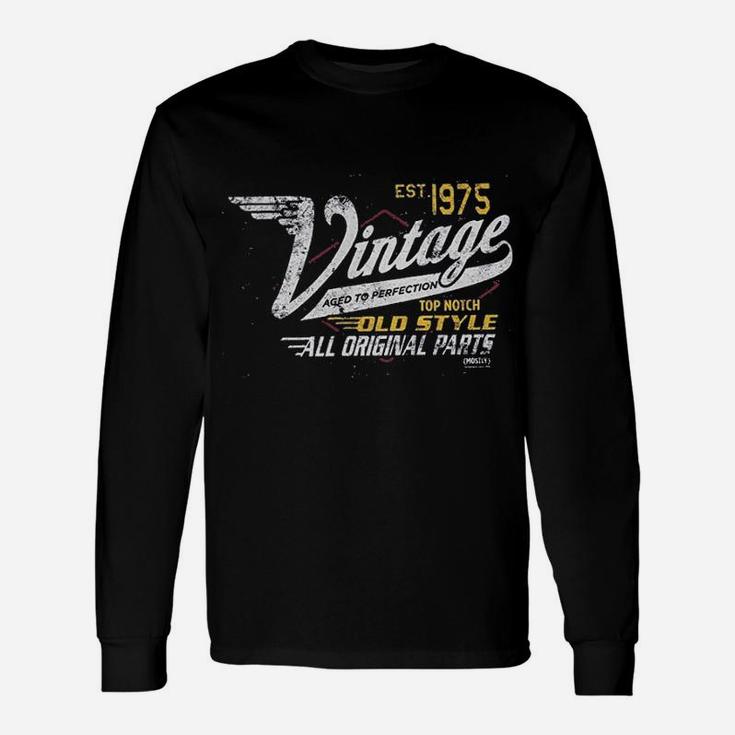 46th Birthday Gift Vintage 1975 Aged To Perfection Vintage Racing Unisex Long Sleeve