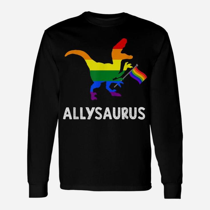 Allysaurus Trans Ally T Rex Dinosaur Gay Pride Parade Lgbt Unisex Long Sleeve