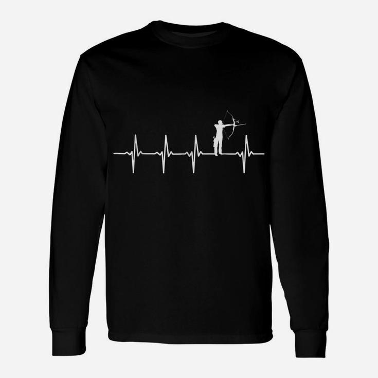 Archery Heartbeat For Archers & Bow Hunting Lovers Unisex Long Sleeve
