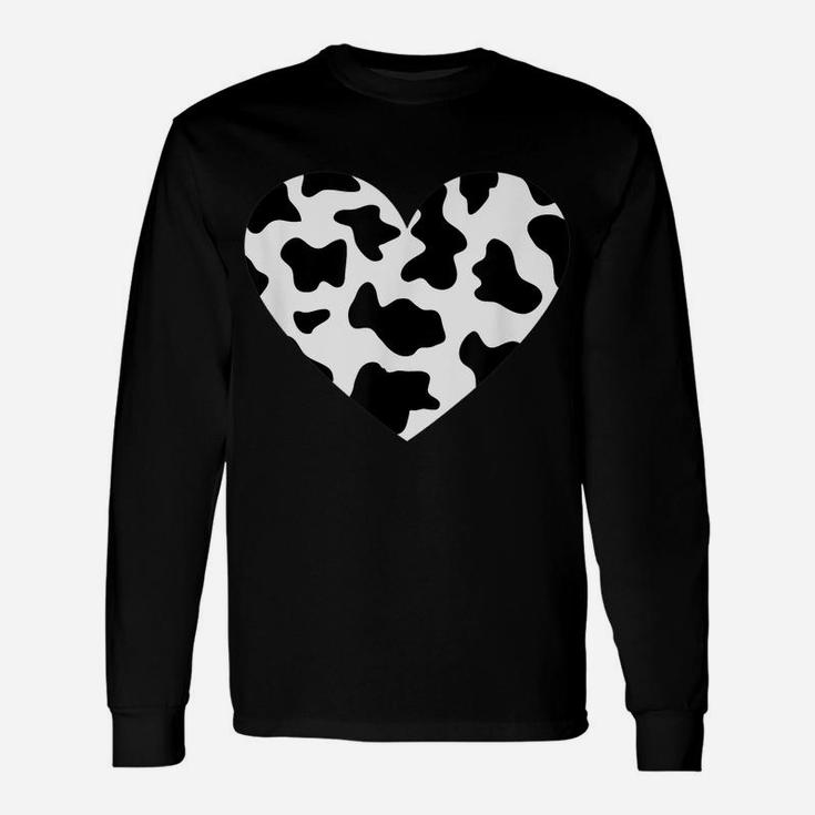 Awesome Cow Print Black & White Print Heart Unisex Long Sleeve