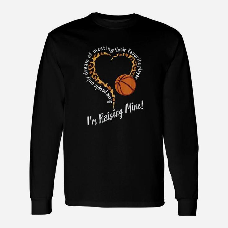 Basketball Mom Mothers Day Raising Favorite Player Leopard Unisex Long Sleeve