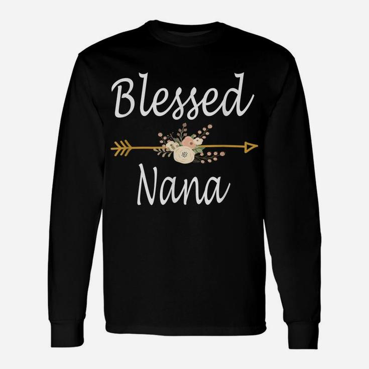 Blessed Nana Shirt Cute Thanksgiving Christmas Gifts Unisex Long Sleeve