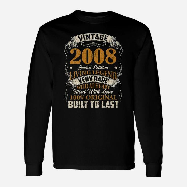 Born In January 2008 Vintage 14Th Birthday 14 Years Old Unisex Long Sleeve