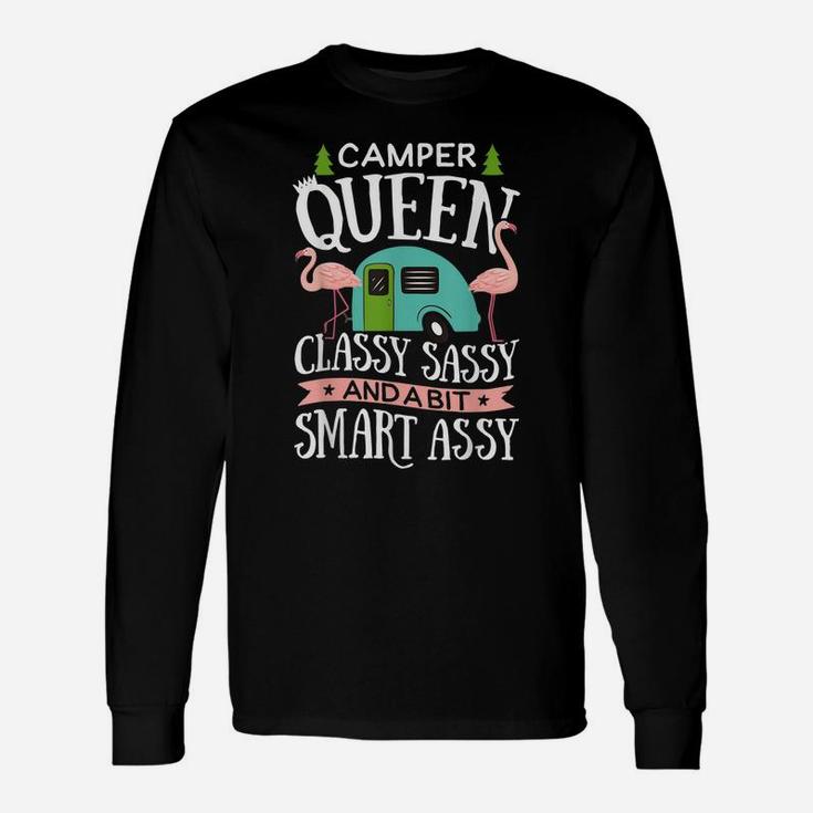 Camper Queen Classy Sassy Smart Assy T Shirt Camping RV Gift Unisex Long Sleeve