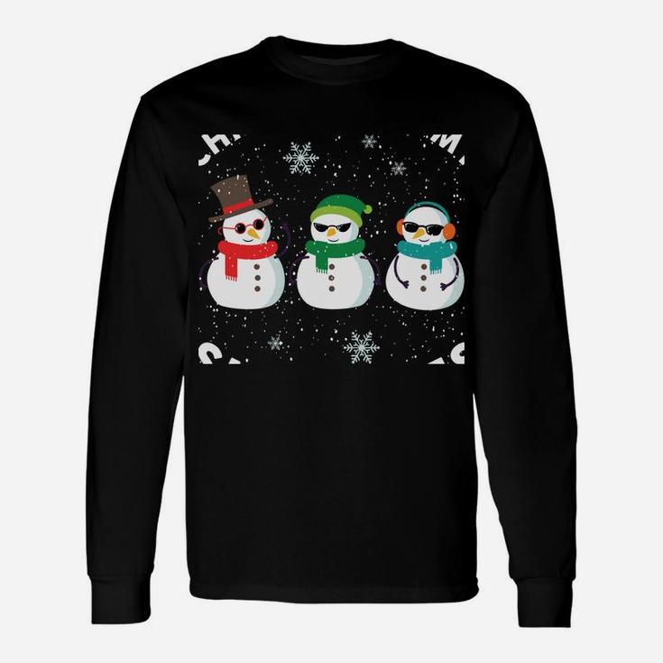 Chillin With My Snowmies Cute Snowman Ugly Christmas Sweater Sweatshirt Unisex Long Sleeve