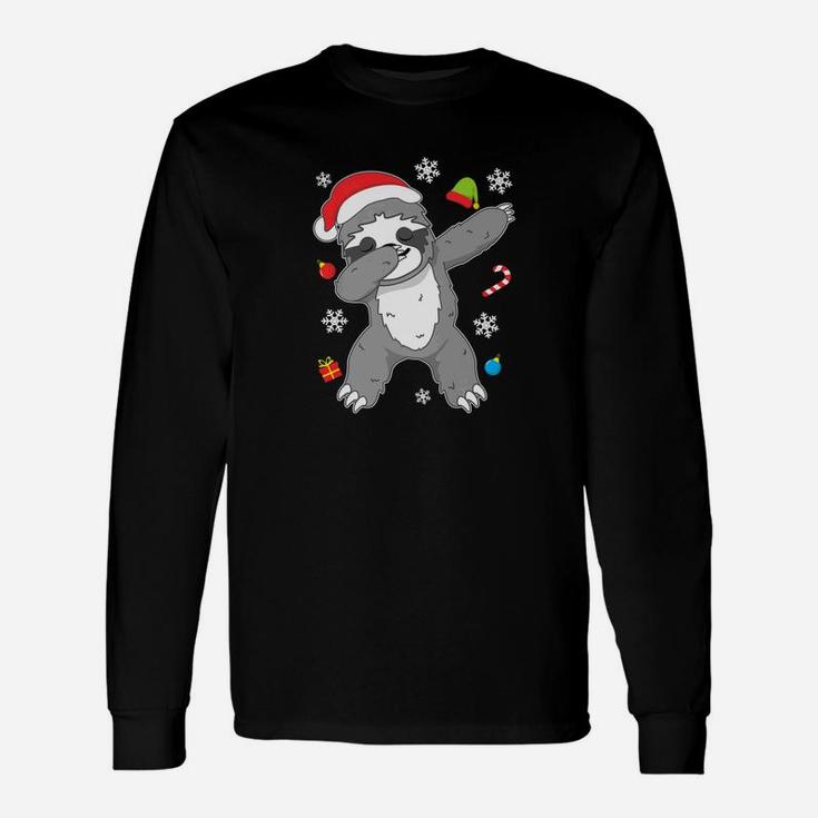 Christmas Funny Sloth Dab Dance Dancing Gift Unisex Long Sleeve