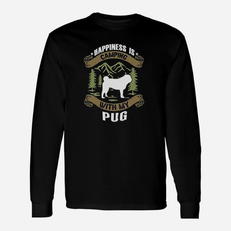Christmas Time Gift Store Camping With Pug Camp Lover Camping And Dogs Unisex Long Sleeve