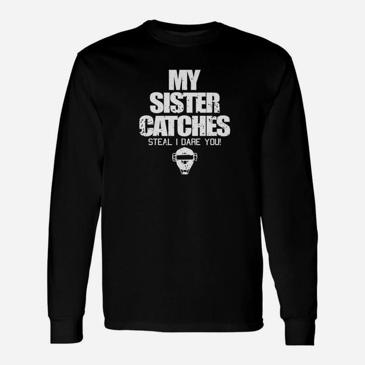 Cool Girls Softball Catcher Funny Gift Sister Brother Unisex Long Sleeve