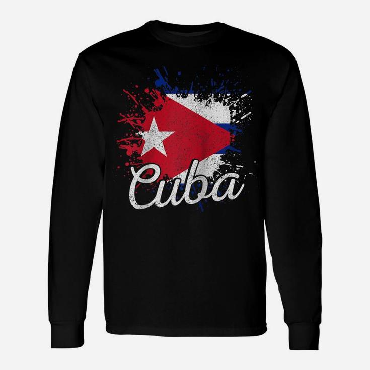 Cuba Patriotic Cuban Pride Flag Patriotic Cuba Raglan Baseball Tee Unisex Long Sleeve
