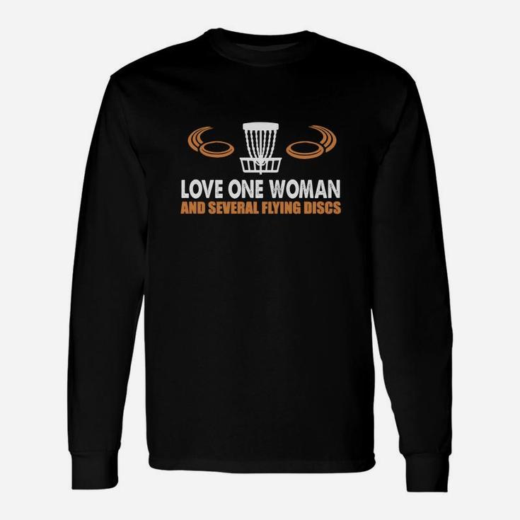 Disc Golf-love One Woman And Several Flying Discs Unisex Long Sleeve