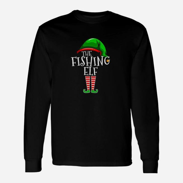 Fishing Elf Family Matching Group Christmas Gift Unisex Long Sleeve