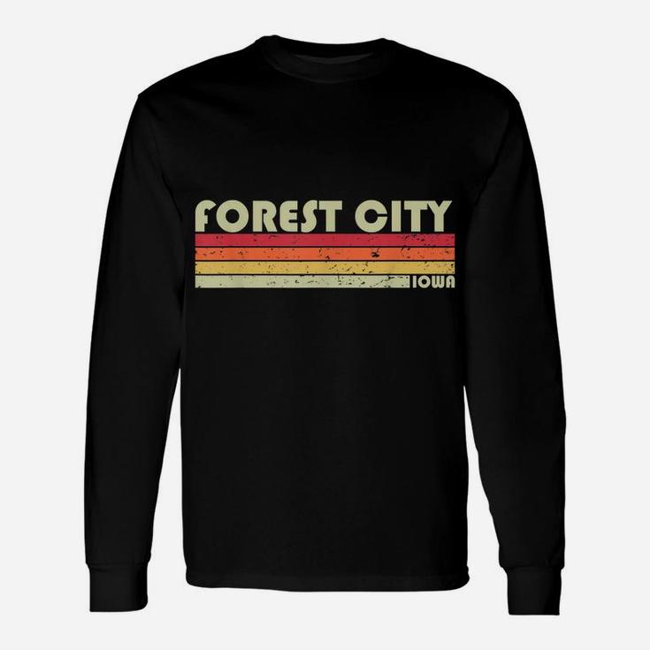 FOREST CITY IA IOWA Funny City Home Roots Gift Retro 70S 80S Unisex Long Sleeve