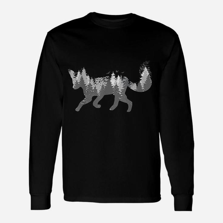 Fox Forest Nature Outdoor Hiking Camping Hunting Gift Unisex Long Sleeve