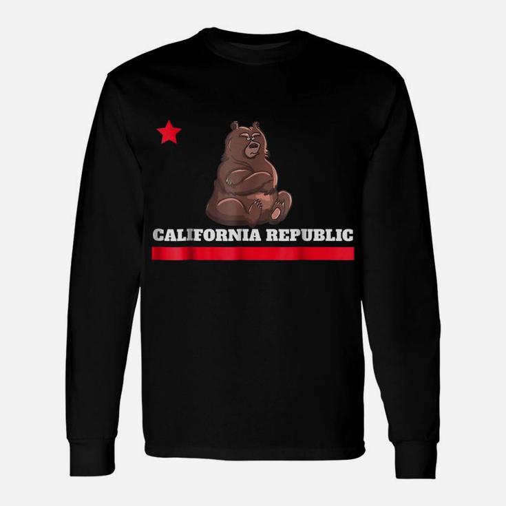 Funny California Republic State Flag Novelty Gift T Shirt Unisex Long Sleeve
