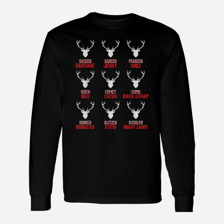 Funny Christmas Reindeer Hunter Deer Meat Hunting Gifts Unisex Long Sleeve