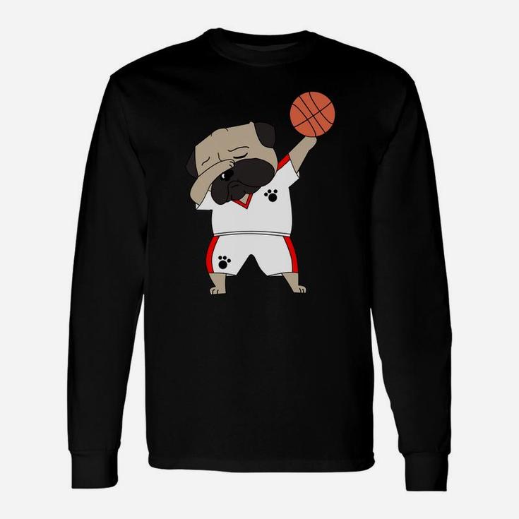 Funny Dabbing English Bulldog Basketball Cute Dab Hoodie Unisex Long Sleeve
