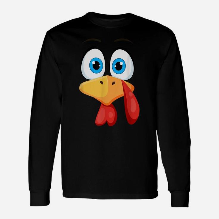 Funny Thanksgiving Shirts Turkey Face Costume Unisex Long Sleeve