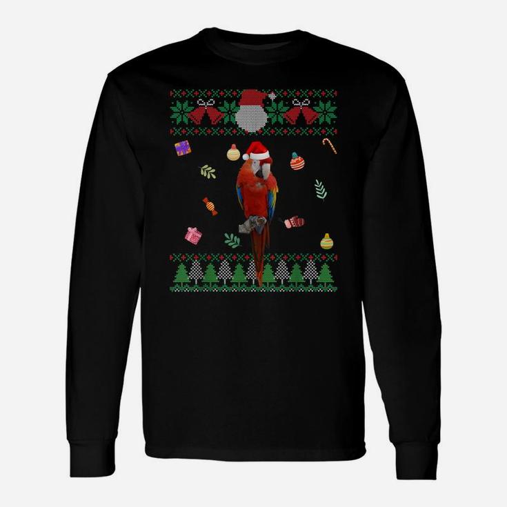 Funny Ugly Sweater Christmas Animals Santa Parrot Lover Unisex Long Sleeve