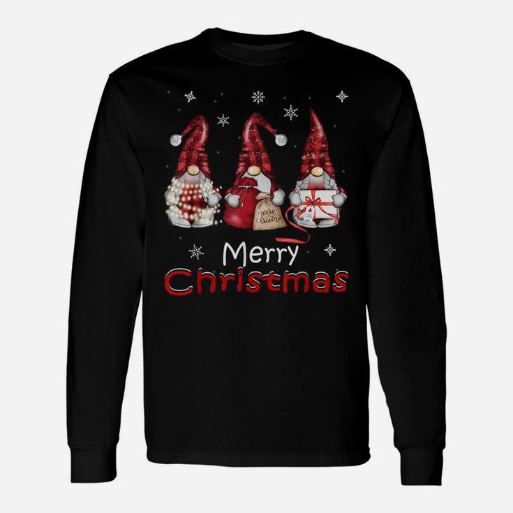 Gnome Family Christmas Shirts For Women Men - Buffalo Plaid Unisex Long Sleeve
