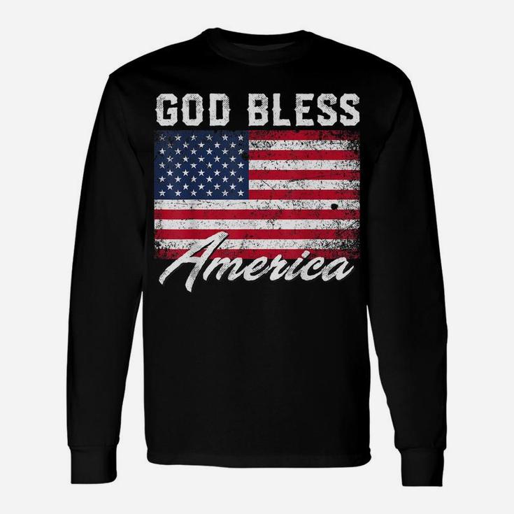 God Bless America Usa Flag 4Th Of July Patriotic Unisex Long Sleeve