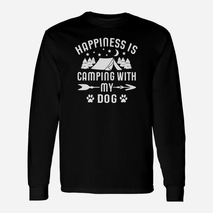 Happiness Is Camping With My Dog Funny Shirt Unisex Long Sleeve