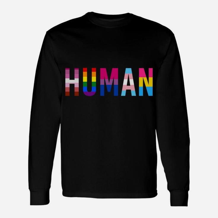 Human Lgbt Flag Gay Pride Month Transgender Rainbow Lesbian Sweatshirt Unisex Long Sleeve