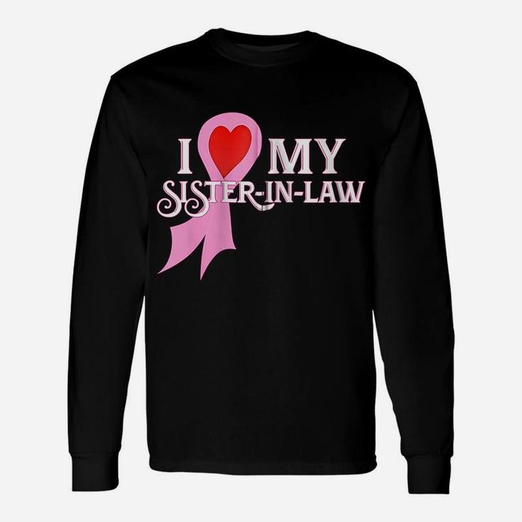 I Heartsupport My Sister In Law - Pink Ribbon Zip Hoodie Unisex Long Sleeve
