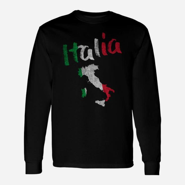 Italian T Shirts Italia Italy Vintage Distressed Flag Gift Sweatshirt Unisex Long Sleeve