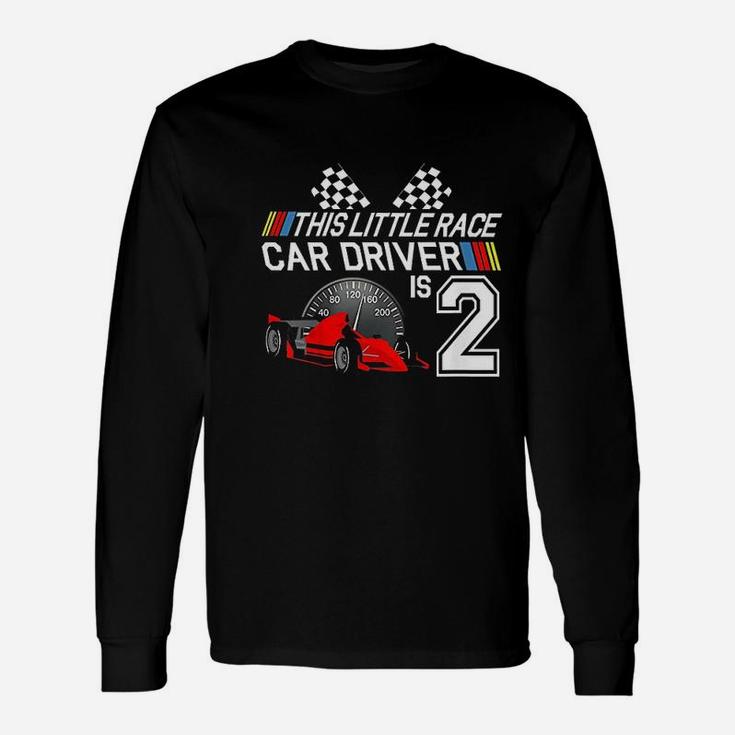 Kids 2 Year Old Race Car Birthday 2nd Racing Party Gift Unisex Long Sleeve