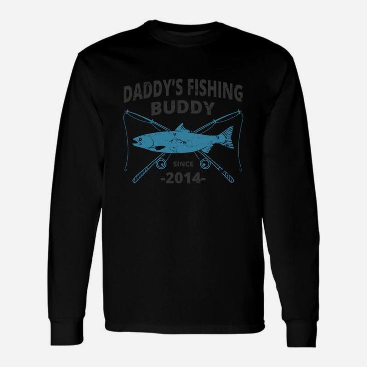 Kids Daddys Fishing Buddy Since 2014 4th Birthday Fishing Gift Unisex Long Sleeve