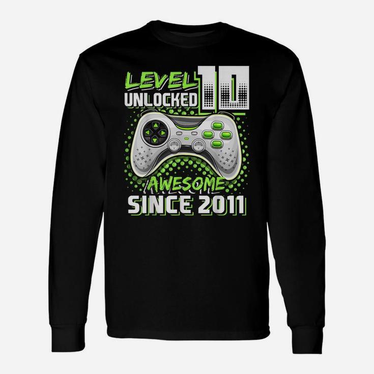 Level 10 Unlocked Awesome 2011 Video Game 10Th Birthday Gift Unisex Long Sleeve