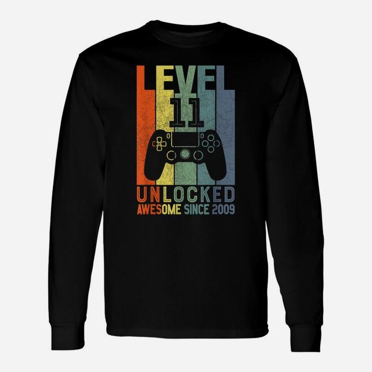 Level 11 Unlocked Awesome Since 2009 11 Birthday Gift Unisex Long Sleeve
