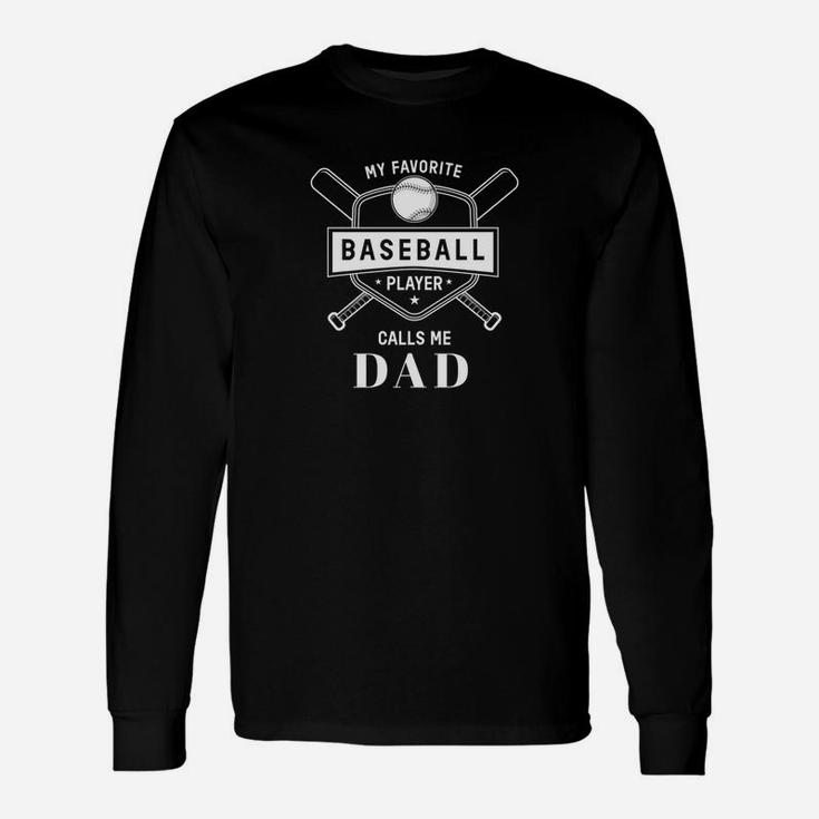 Mens Baseball Dad Favorite Player Is My Son Fathers Day Premium Unisex Long Sleeve