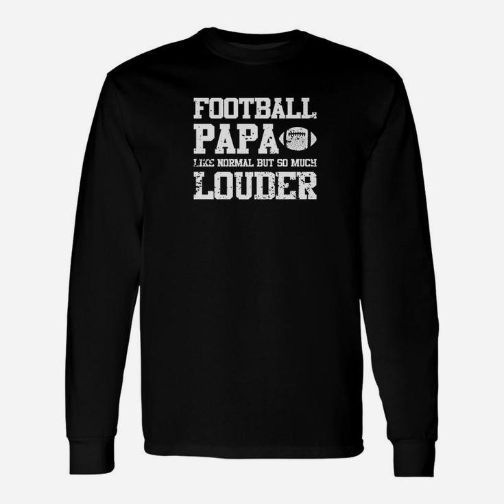 Mens Funny Football Papa Shirt Cool Gift Grandpa Dad Unisex Long Sleeve