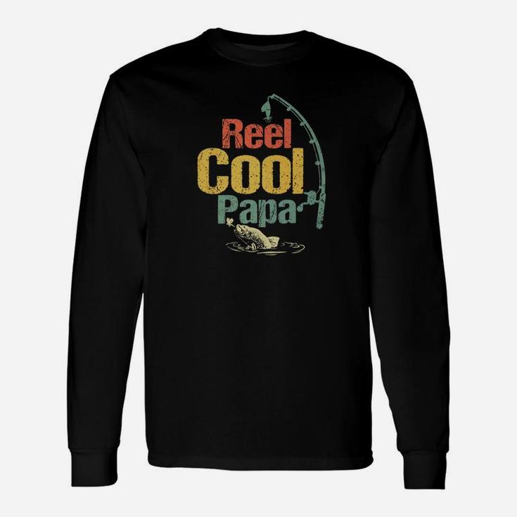 Mens Reel Cool Papa Funny Fishing Fathers Day Dad Gift Unisex Long Sleeve