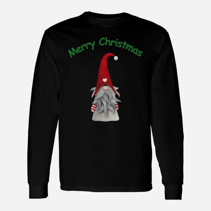 Merry Christmas Gnome Original Vintage Graphic Design Saying Sweatshirt Unisex Long Sleeve