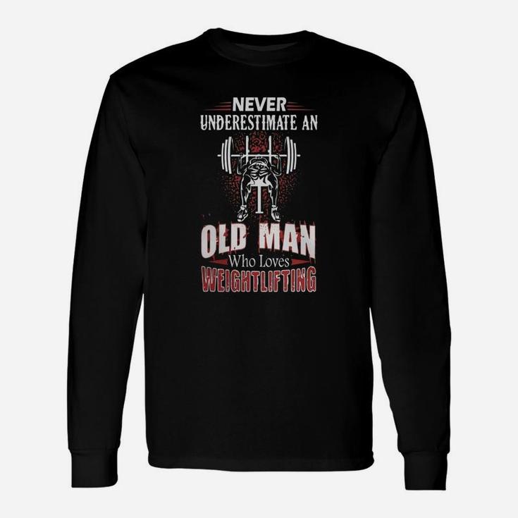 Old Man Loves Weightlifting Shirt - Mens Premium T-shirt Unisex Long Sleeve