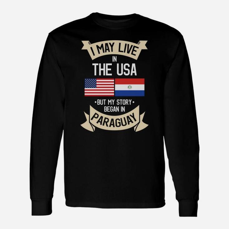 Paraguay American Flag USA Paraguayan Roots Gifts Unisex Long Sleeve