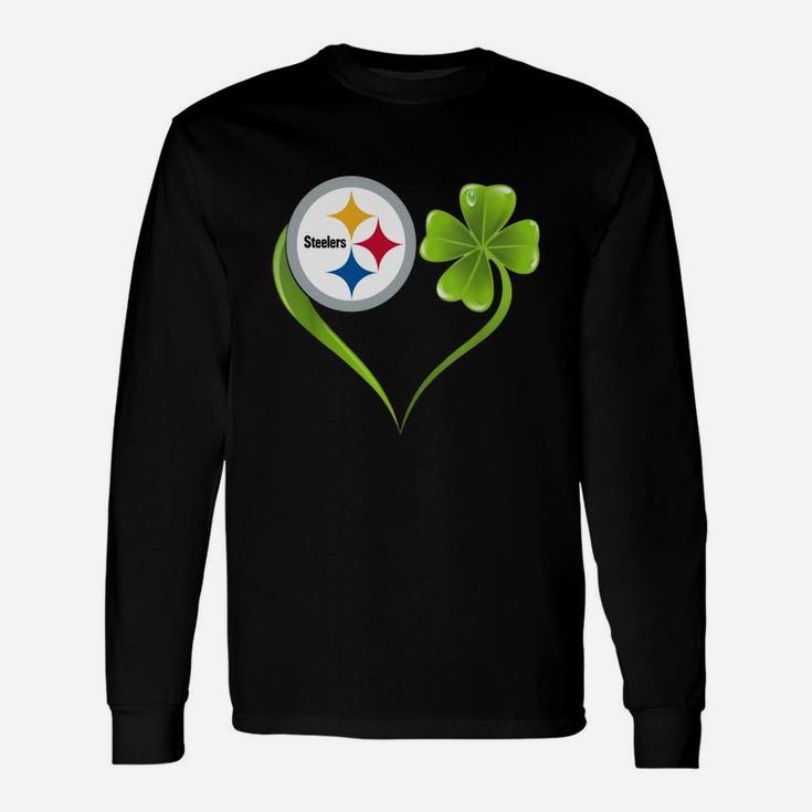 Patrick Day Shamrock Heart Football Team Pittsburgh-steeler Shirt Unisex Long Sleeve