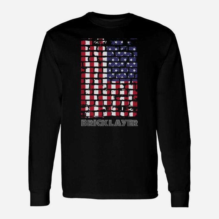 Patriotic Bricklayer FlagShirt Unisex Long Sleeve