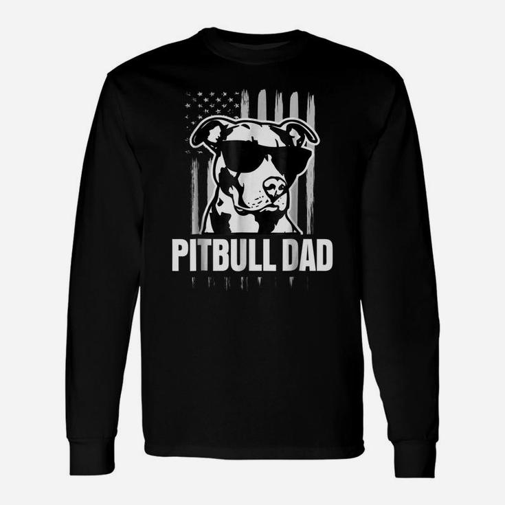 Pitbull Dad Mens Shirt Proud American Pit Bull Dog T-Shirt Unisex Long Sleeve