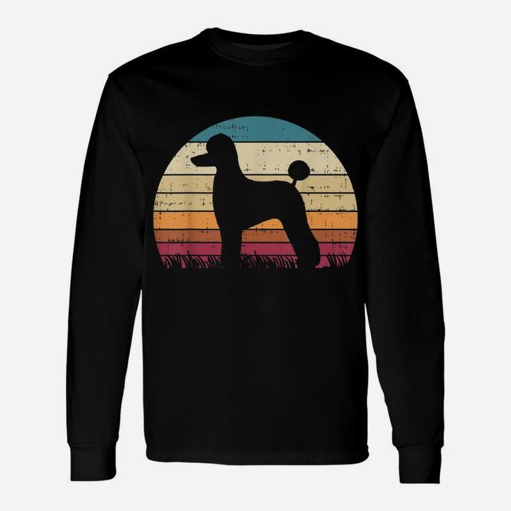 Poodle Silhouette Sunset Vintage Pet Dog Lover Owner Gift Unisex Long Sleeve