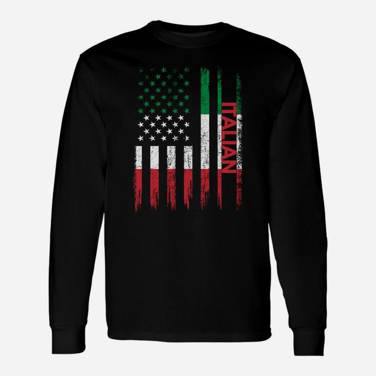 Proud Italian American Flag Italy Usa Sweatshirt Unisex Long Sleeve