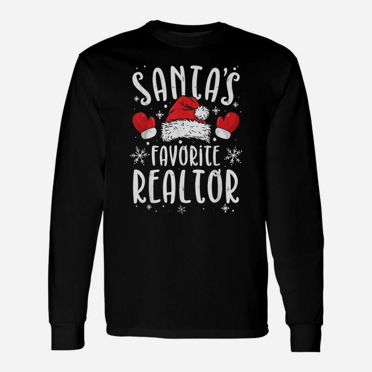 Real Estate Santa's Favorite Realtor Santas Favorite Ho Unisex Long Sleeve