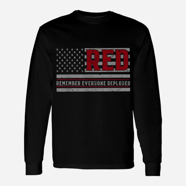 Remember Everyone Veteran Deployed Red Friday Unisex Long Sleeve