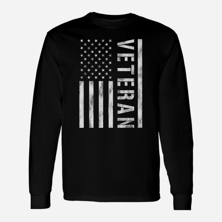 Retro Veteran Friday We Wear Red Support Our Troops Us Flag Unisex Long Sleeve