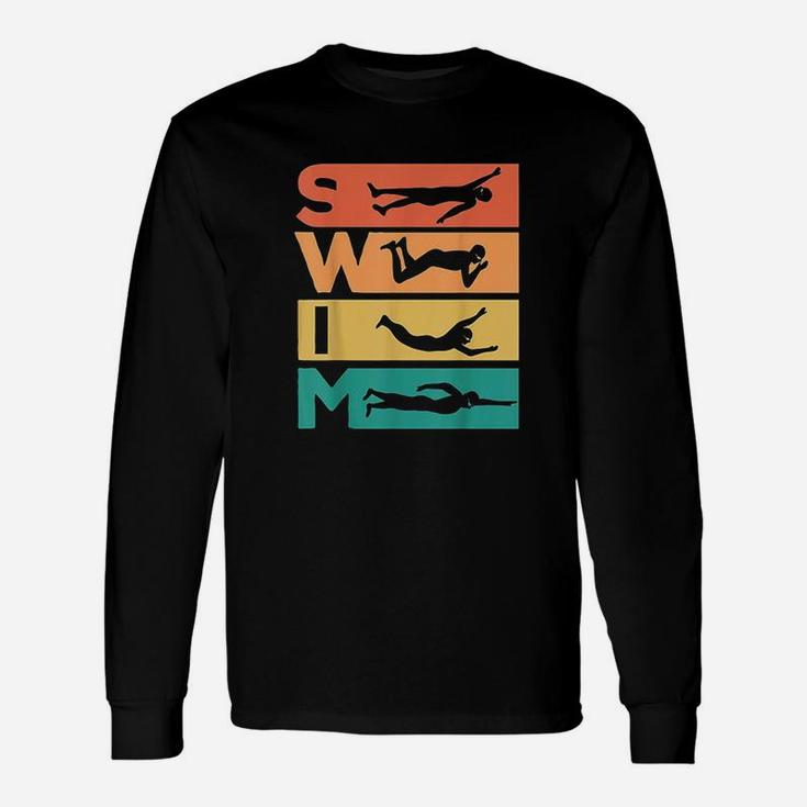 Retro Vintage Swimming Gift For Swimmers Unisex Long Sleeve